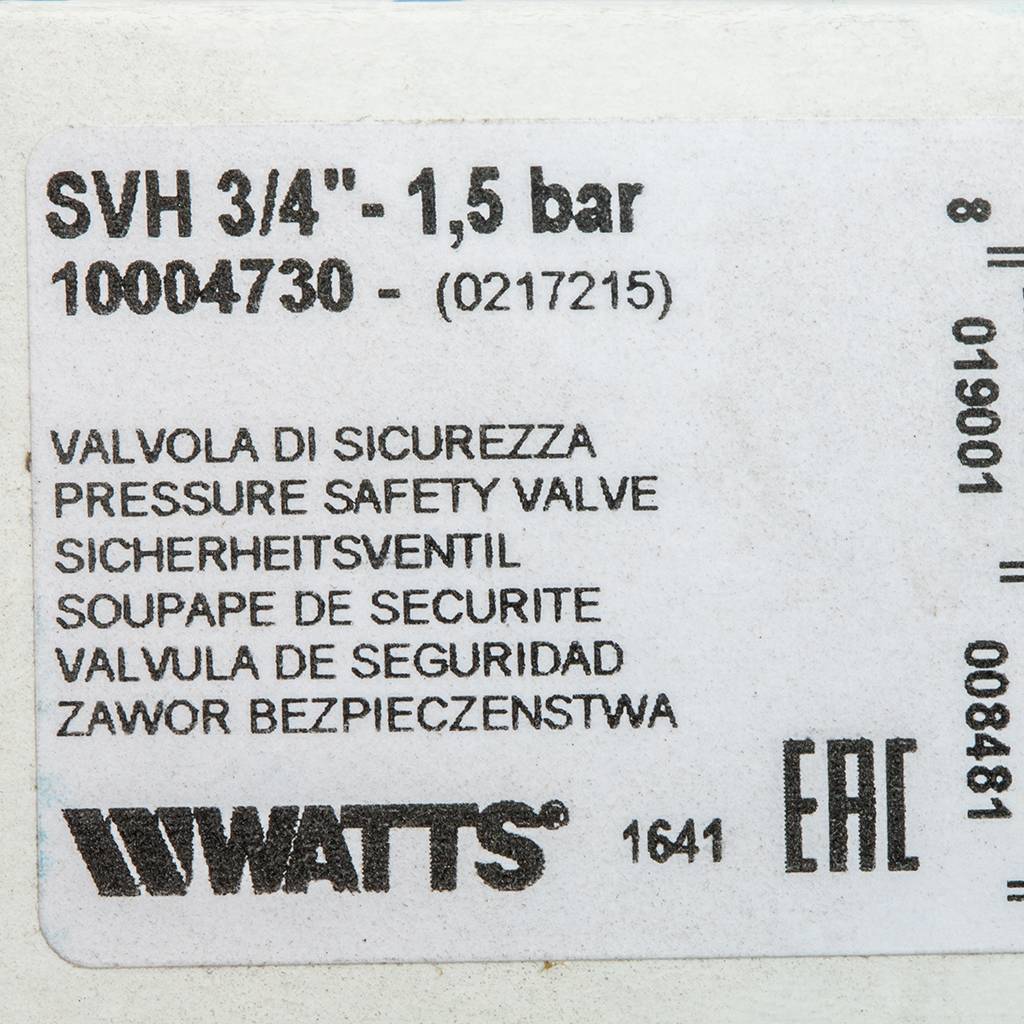 ����������������� ������ ��� ������ ��������� Watts SVH 15-3/4 1,5 ���